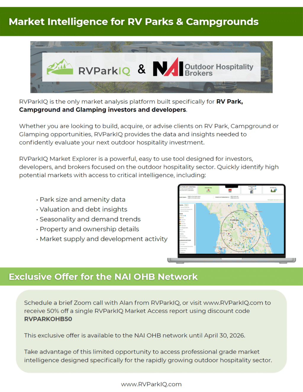 RVParkIQ NAIOHB Promo Flyer